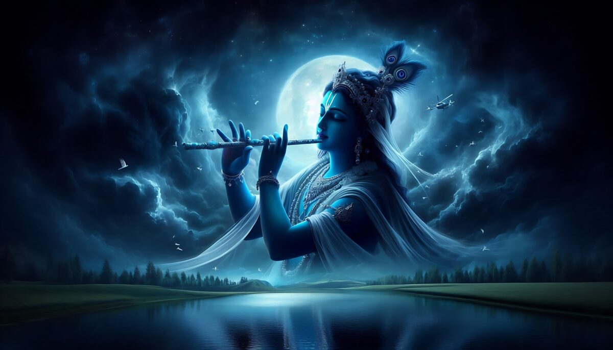 Elegant Radha Krishna Home Decor Wallpaper - Image 1