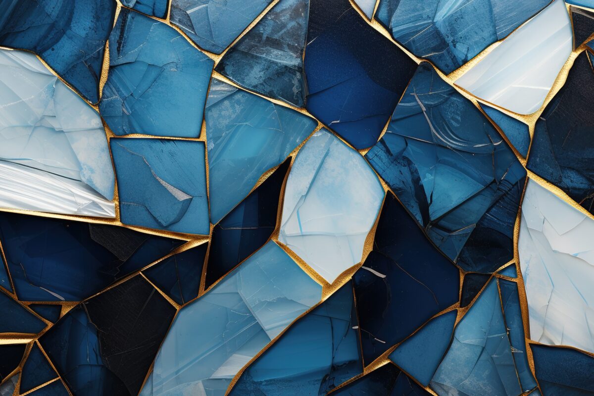 Blue Gold Decorative Wallpaper - Image 2