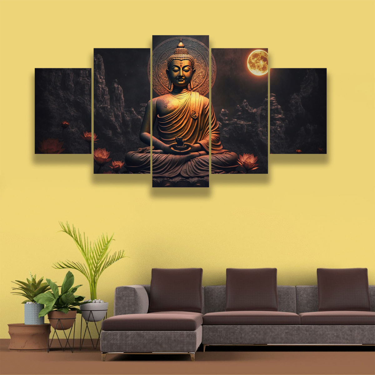 Brown Buddha Decorative MDF Portrait - Image 2