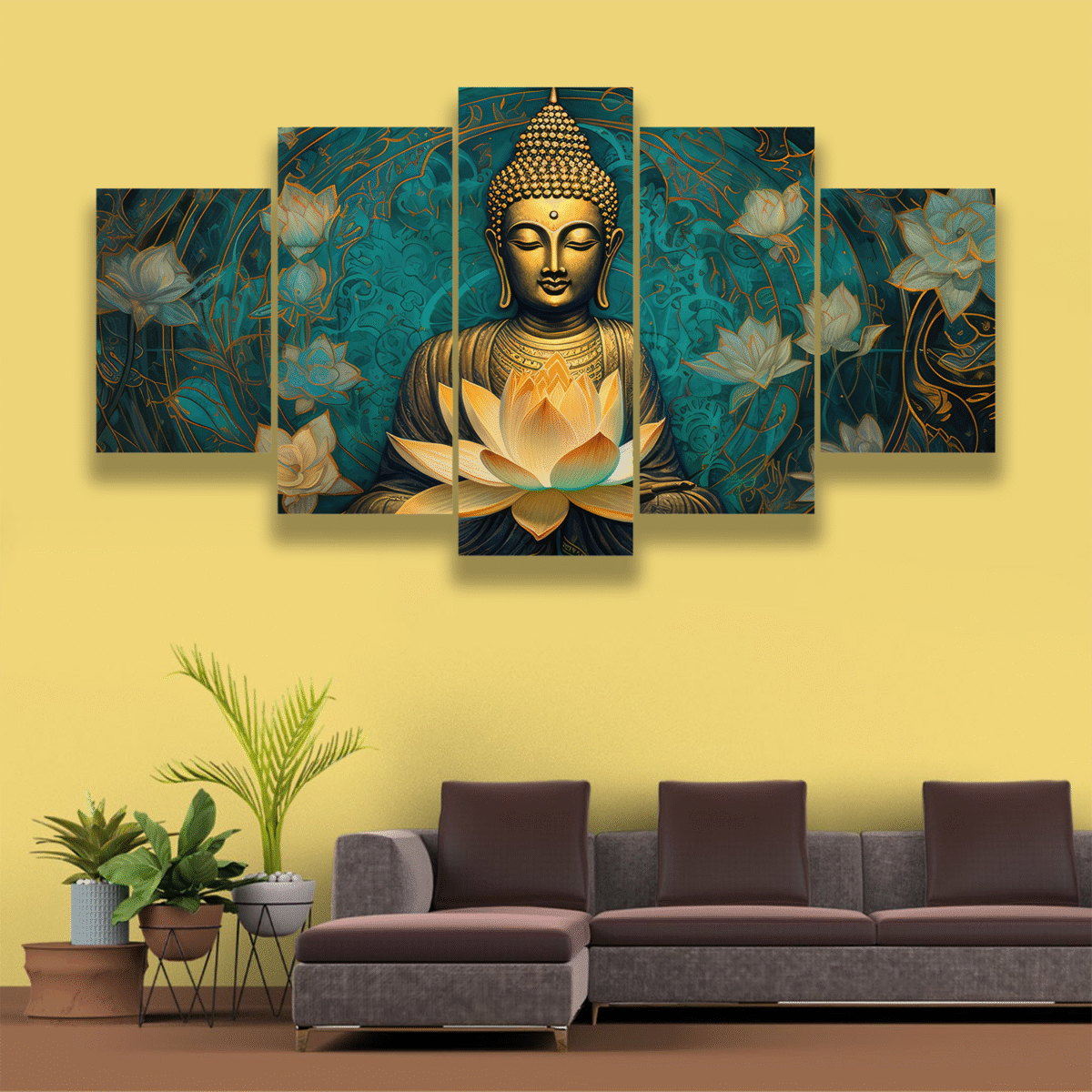 Green Buddha Decorative MDF Portrait - Image 2