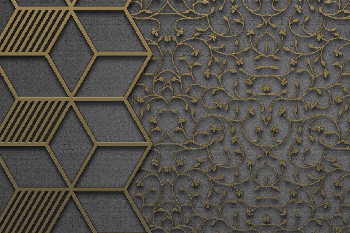 Artistic Golden Lines Decor Wallpapers - Image 2