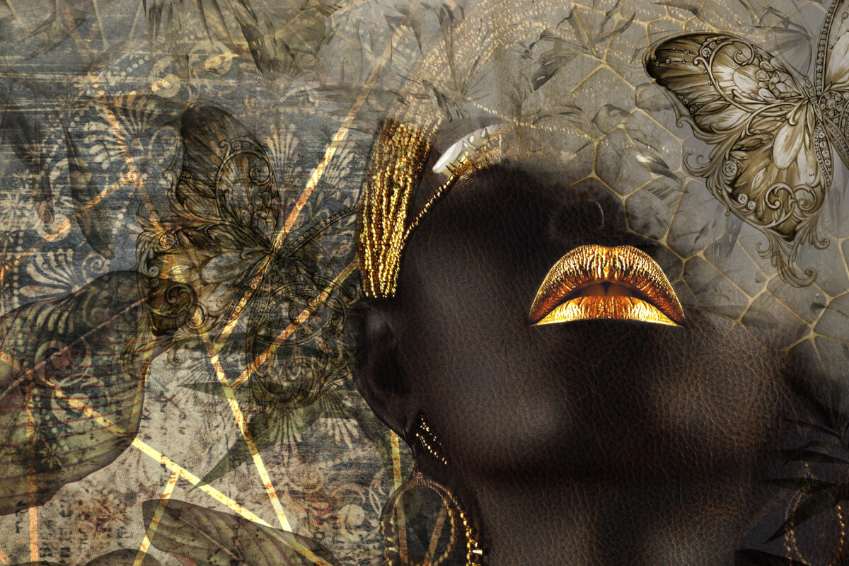 Black Gold Abstract Decorative Wallpaper - Image 1
