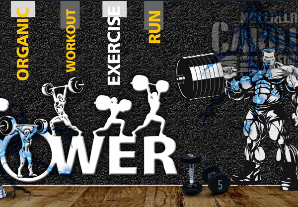 Black Motivational Gym Wall Wallpaper