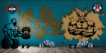 Blue Motivational Gym Wall Wallpaper