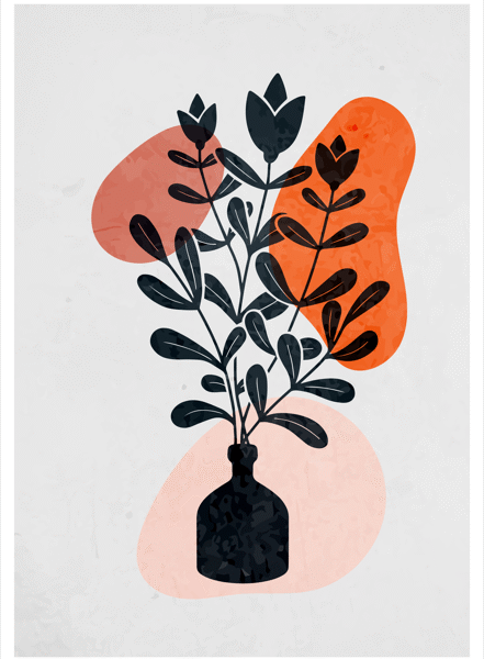 Flower Vase Decorative Wallpaper