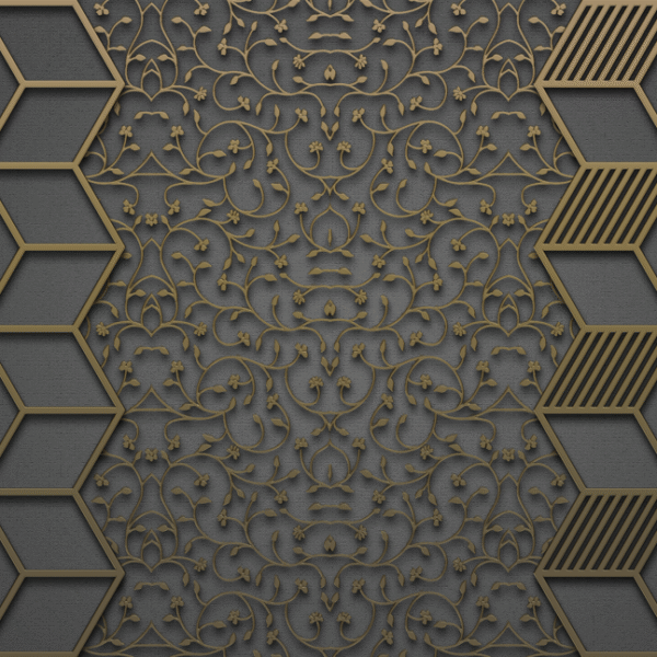 Artistic Golden Lines Decor Wallpapers