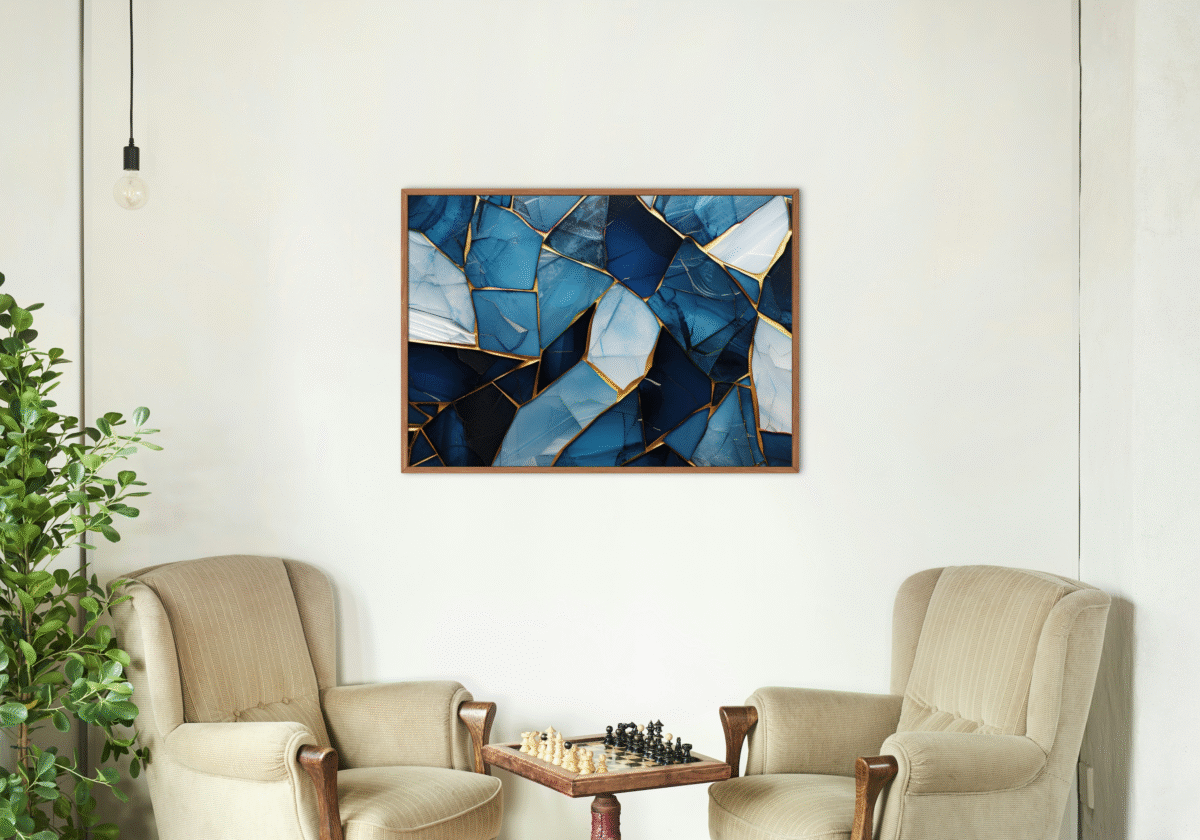 Blue Gold Decorative Wallpaper - Image 3