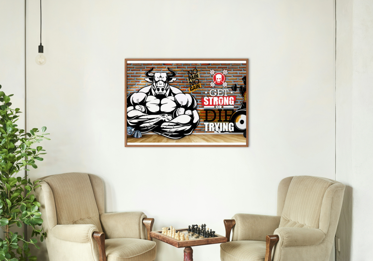 Bull Motivational Gym Wall Wallpaper - Image 3